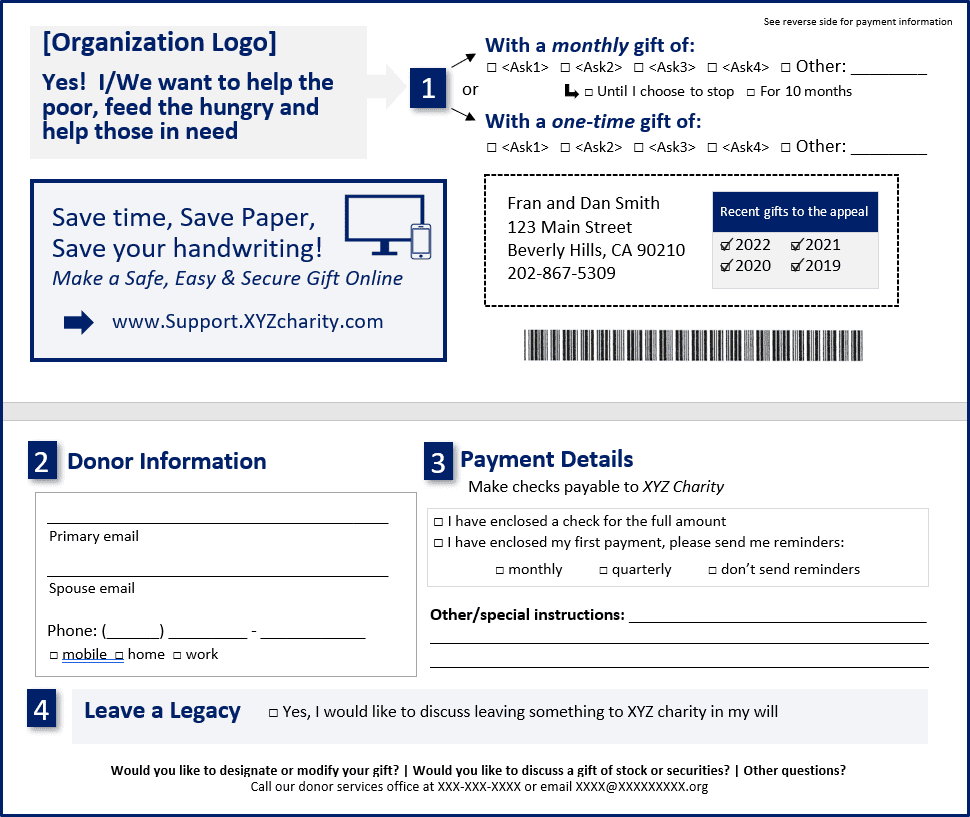 Free pledge card template