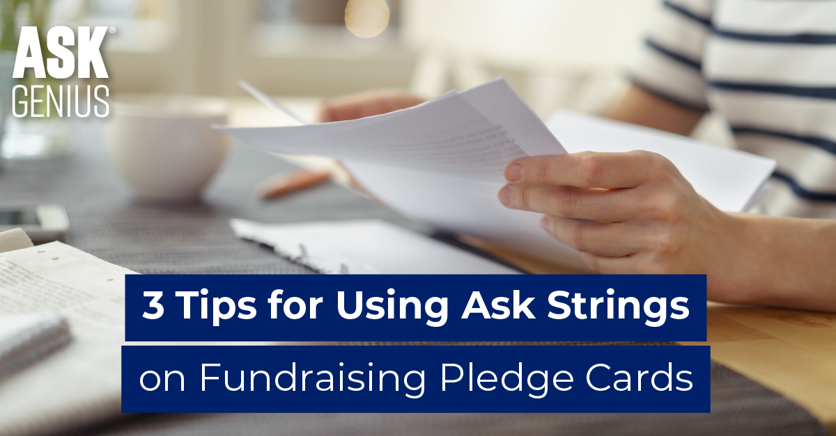 how to display ask amounts and donation amounts on pledge cards